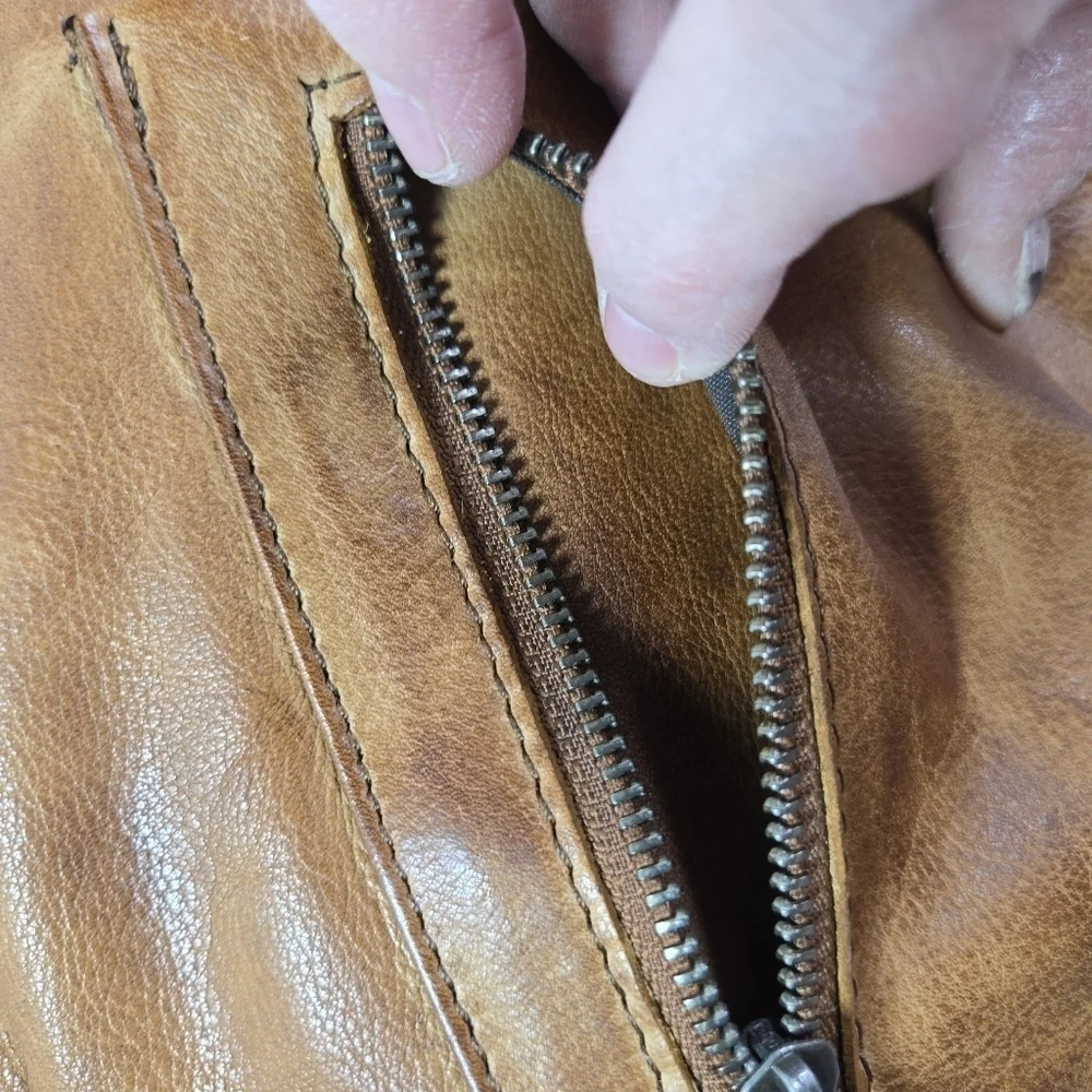 Spikes & Sparrow Ellie brandy cognac brown leather hobo bag purse